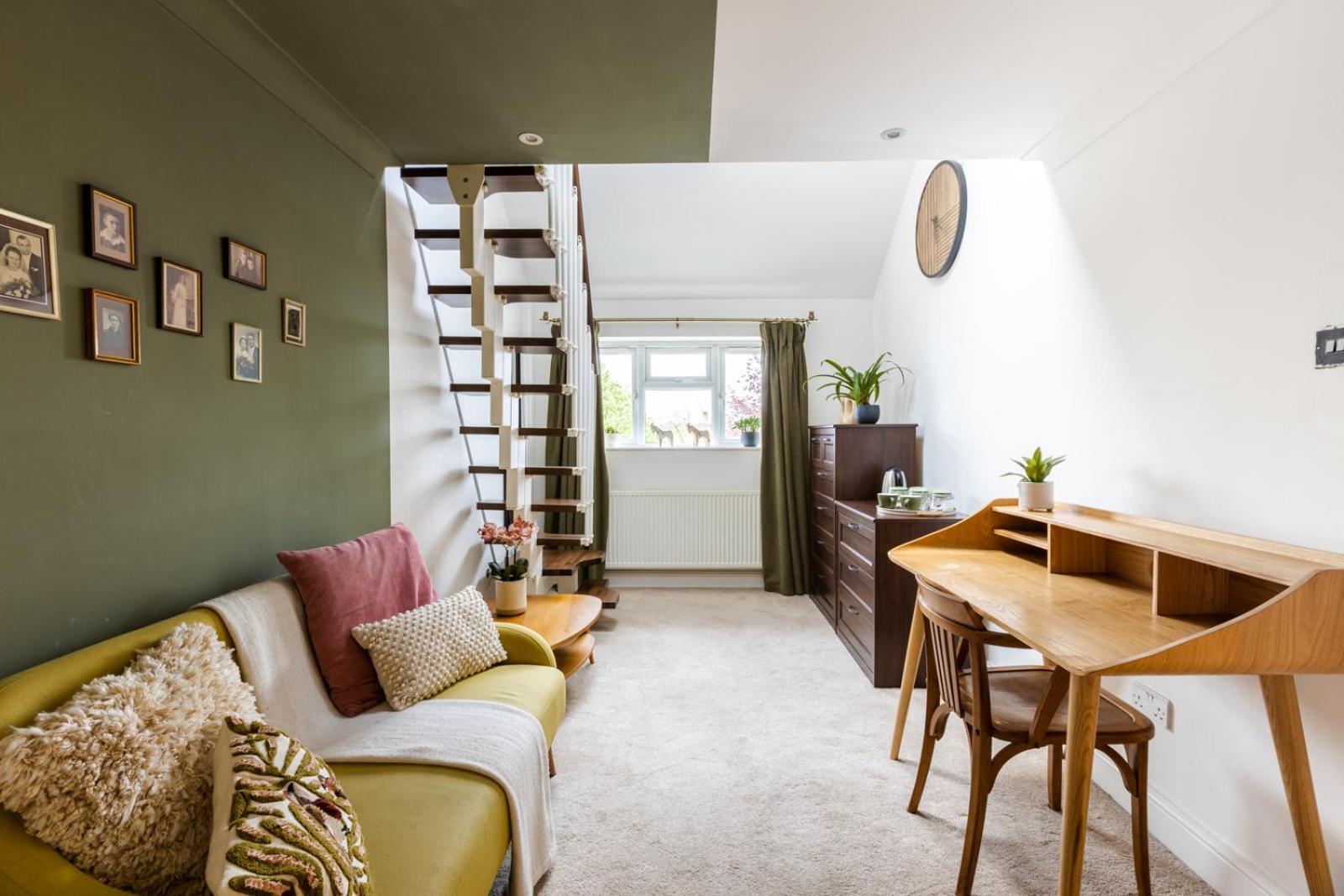 En-suite With Double Bed On Mezzanine And Desk In Family * Hertford